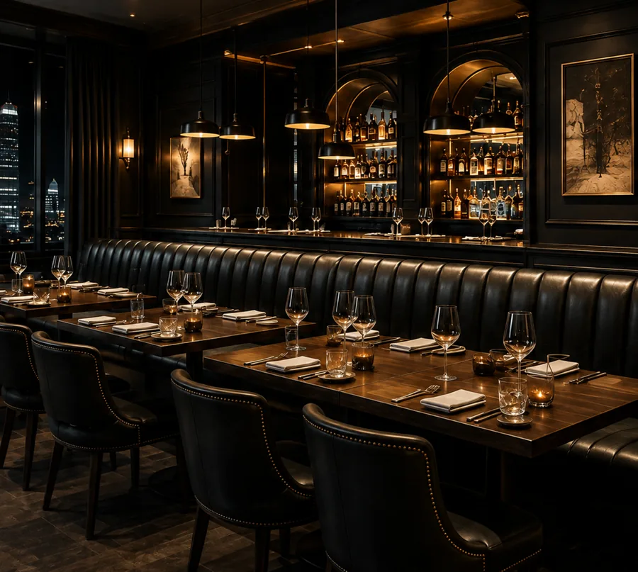 Manhattan restaurant leather banquette reupholstery NYC