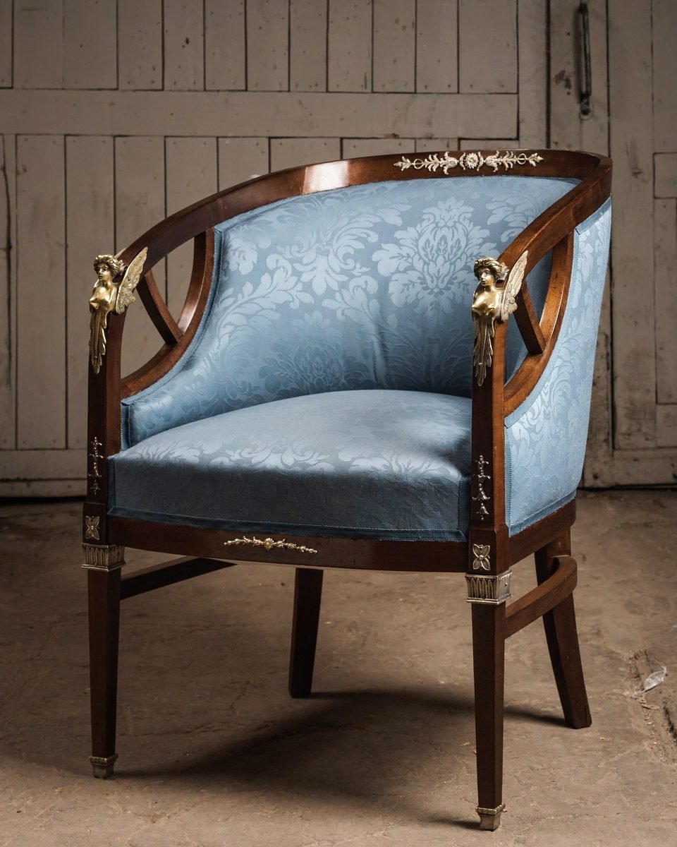 After antique armchair restoration