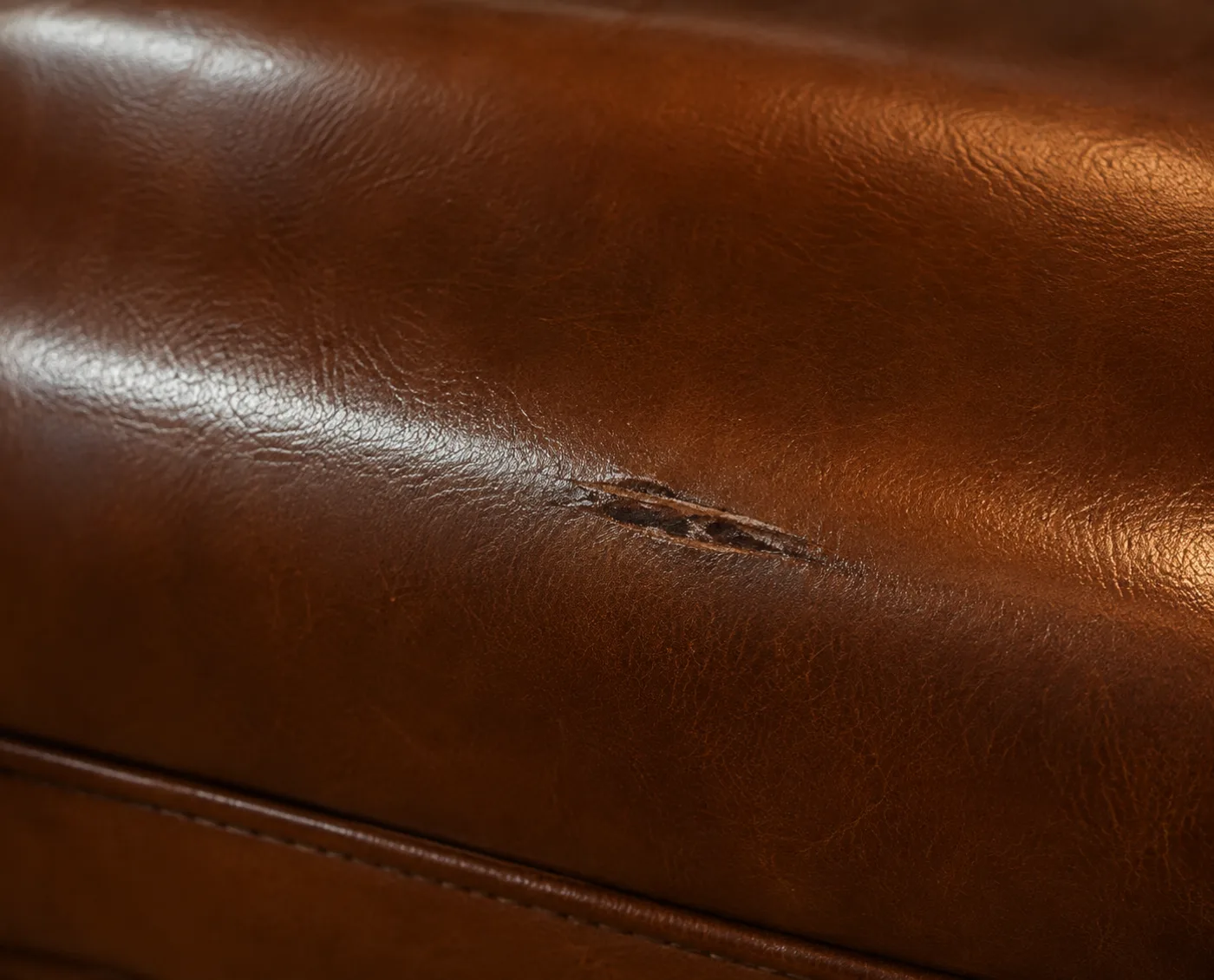 A split opening along a seat's front edge