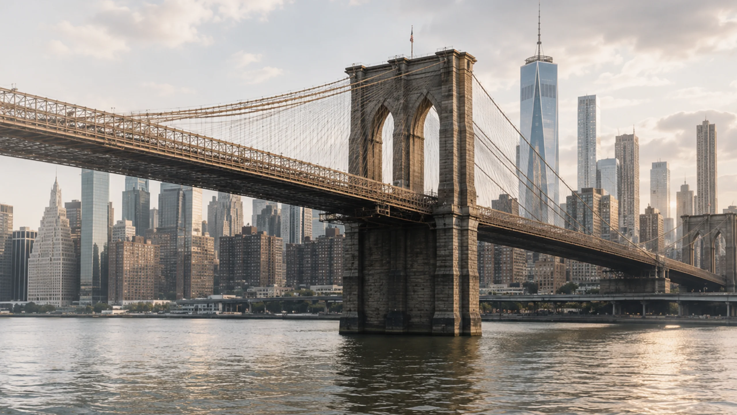 The Brooklyn Bridge and the East River