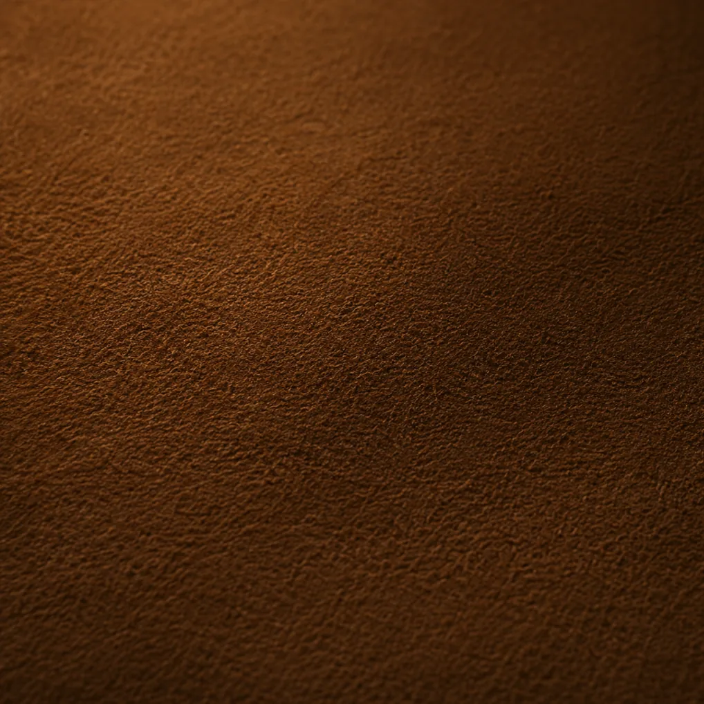 Nubuck leather with the nap brushed down away from the light, making the same panel read darker