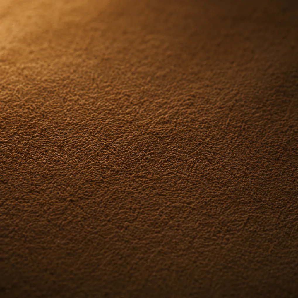 Nubuck leather with the nap brushed up toward the light, making the panel read lighter
