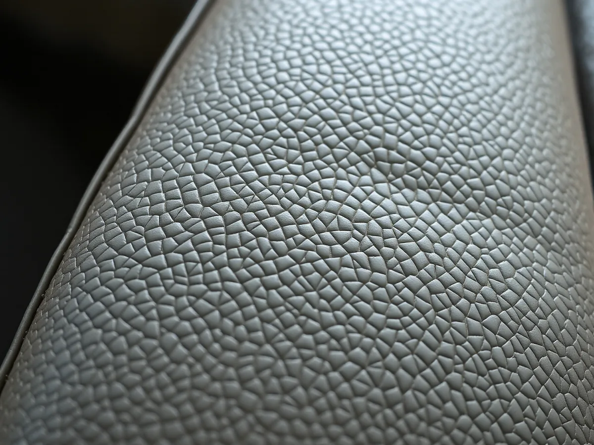 Macro of crazed commercial vinyl on a hotel armrest
