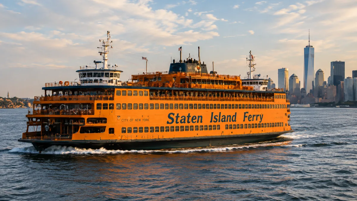 Furniture pickup and delivery on Staten Island — the Staten Island Ferry crossing the harbour