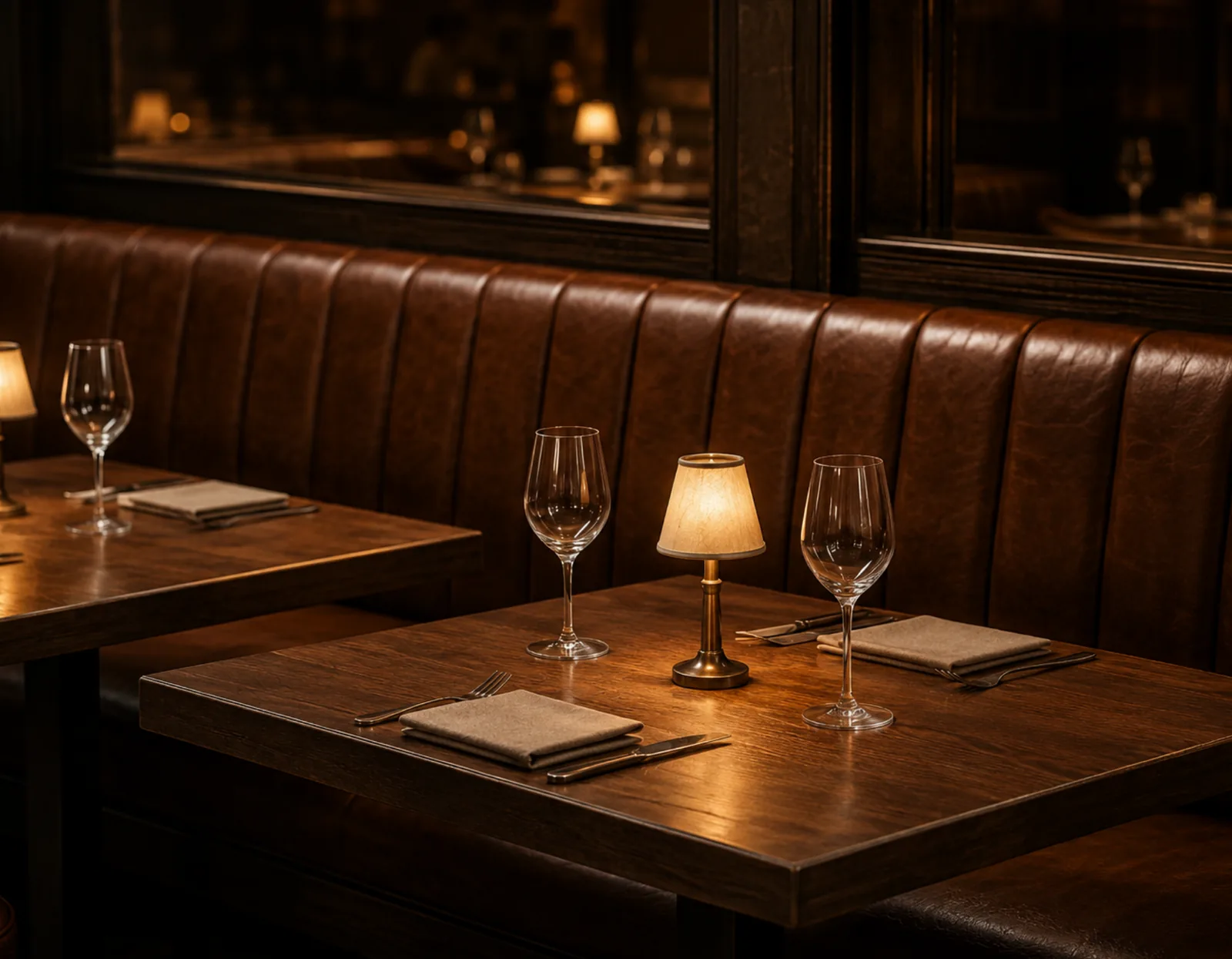 Restored restaurant banquette seating back in service after handback