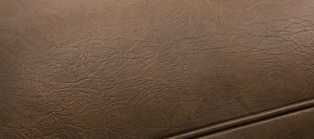 Dry matte brown leather that has lost its sheen