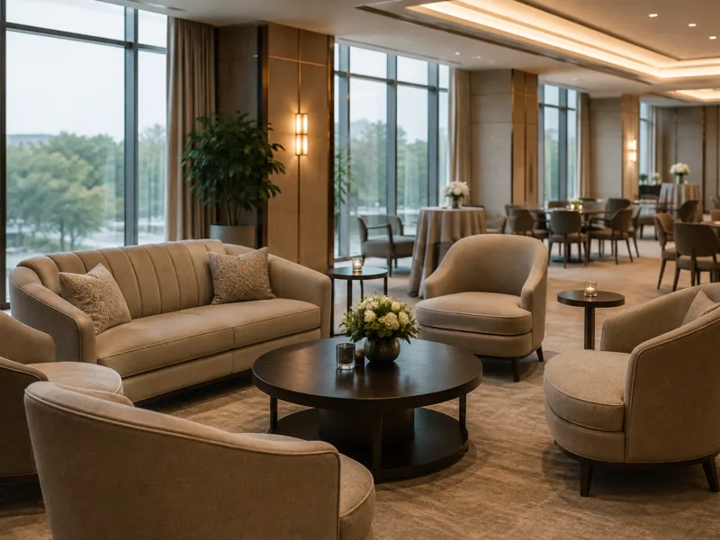 Lounge seating set out in an event venue