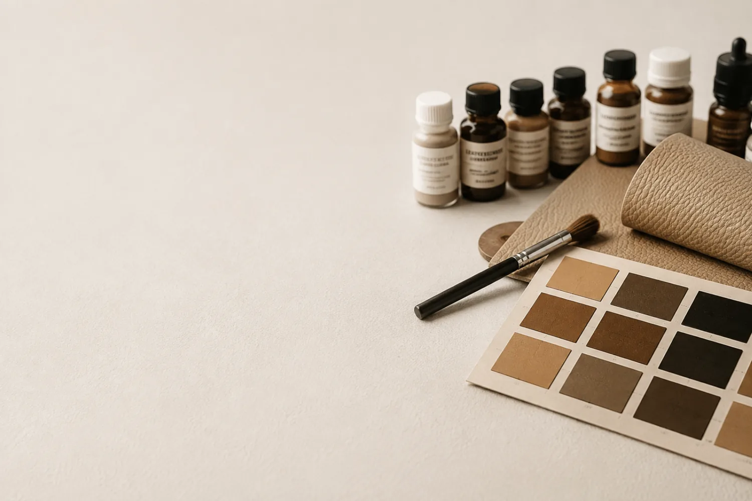 Pigment sprayed onto a test card as a drawdown proof