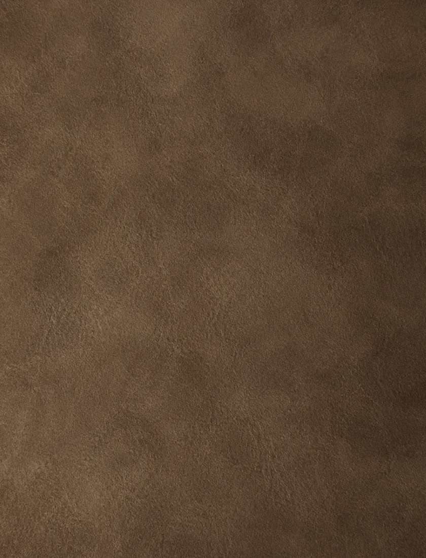 Nubuck leather swatch showing a fine, short, even nap over the grain surface