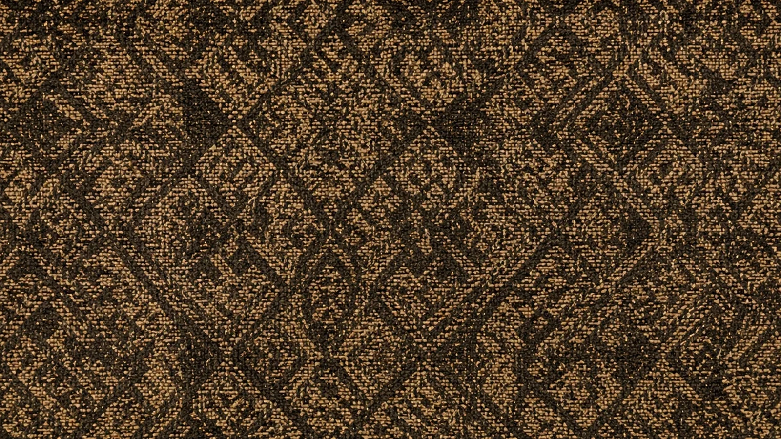 Patterned woven performance fabric upholstery with a figured geometric repeat, close up