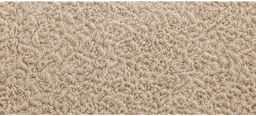 The same oatmeal weave worn down: the surface has fuzzed but the colour has not changed