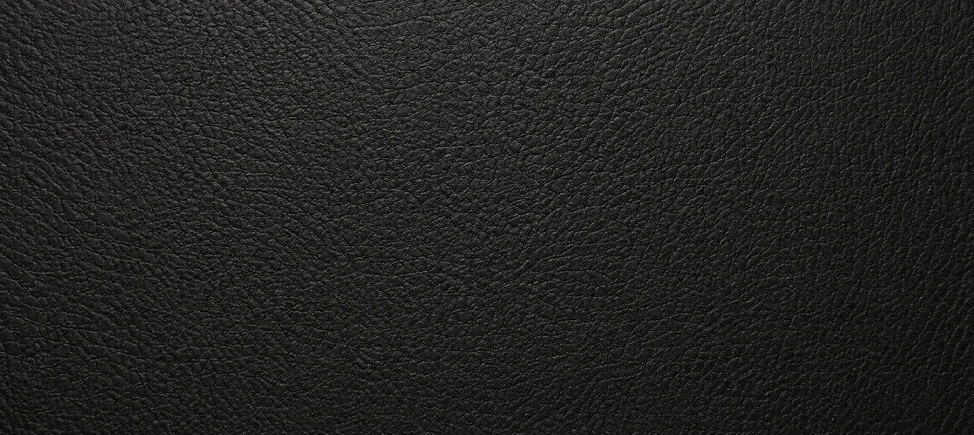 Black faux leather upholstery swatch, the PU and leatherette used on restaurant seating