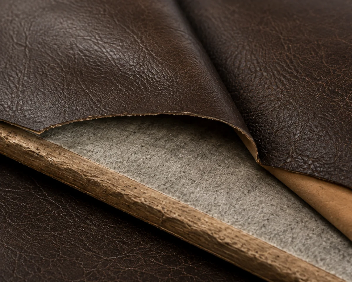 Upholstery covering peeled back from its backing cloth, ready to be replaced