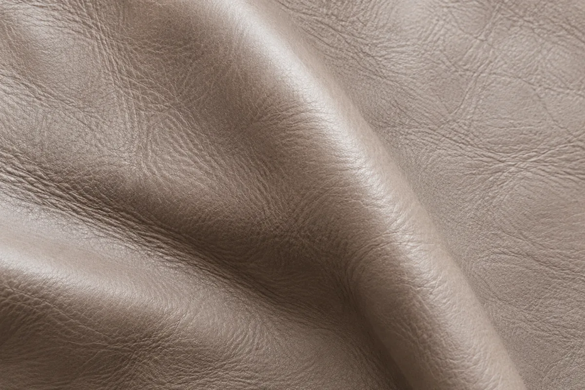 Semi-aniline leather swatch with a light protective finish