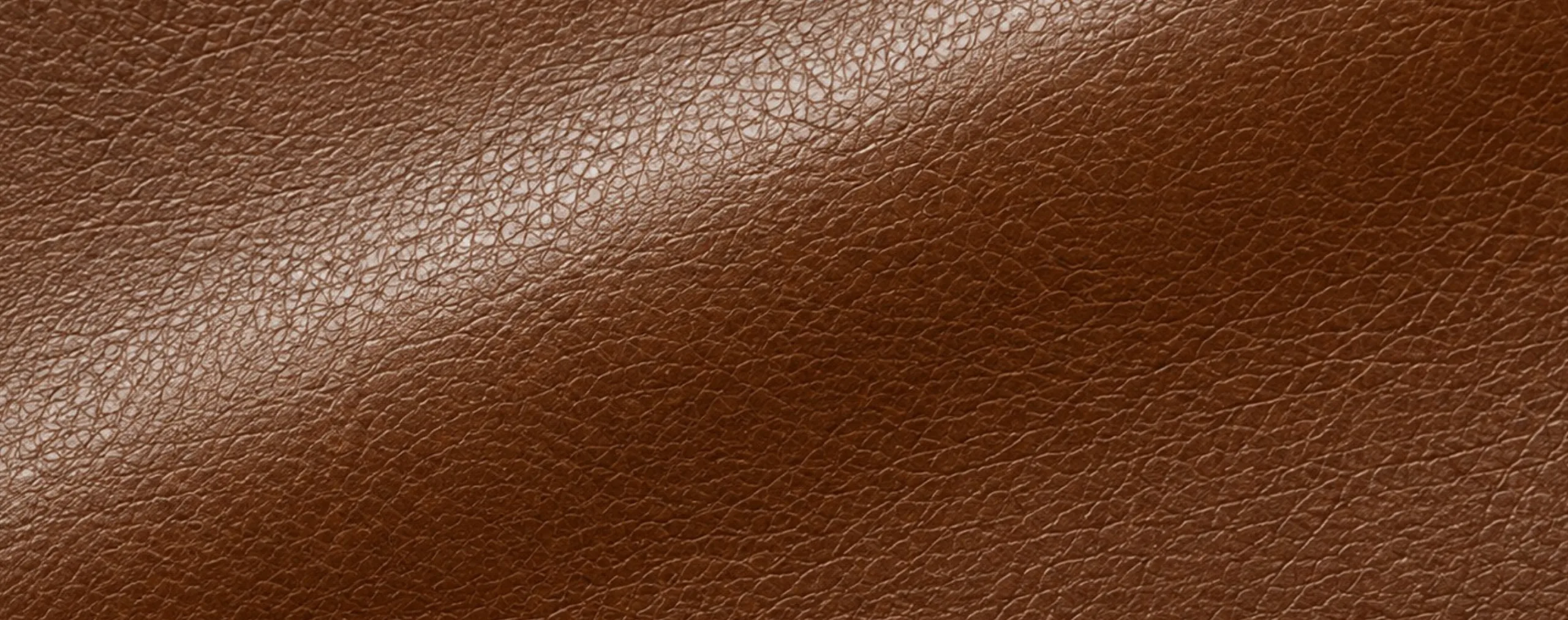 Satin semi-aniline leather: a soft directional glow follows the grain across the fold
