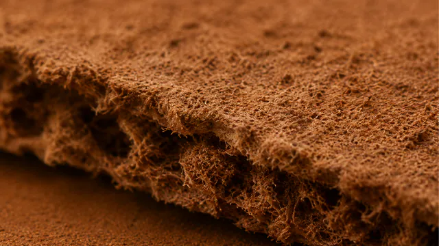 The open fibrous face of a split, with no tight layer standing above it