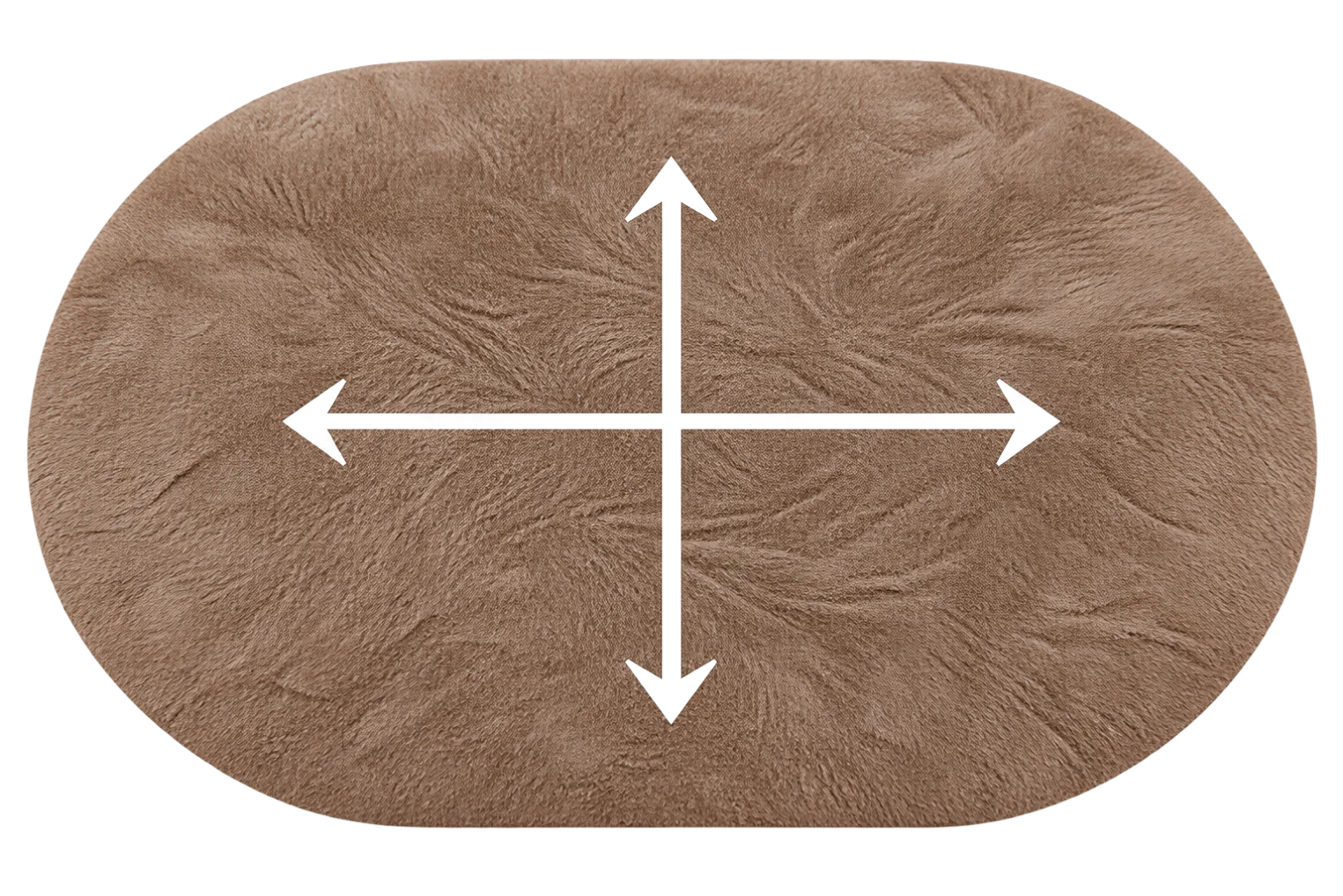 Microsuede pulled the same two ways, arrows marked across and along it: one even tone, with no difference between the directions