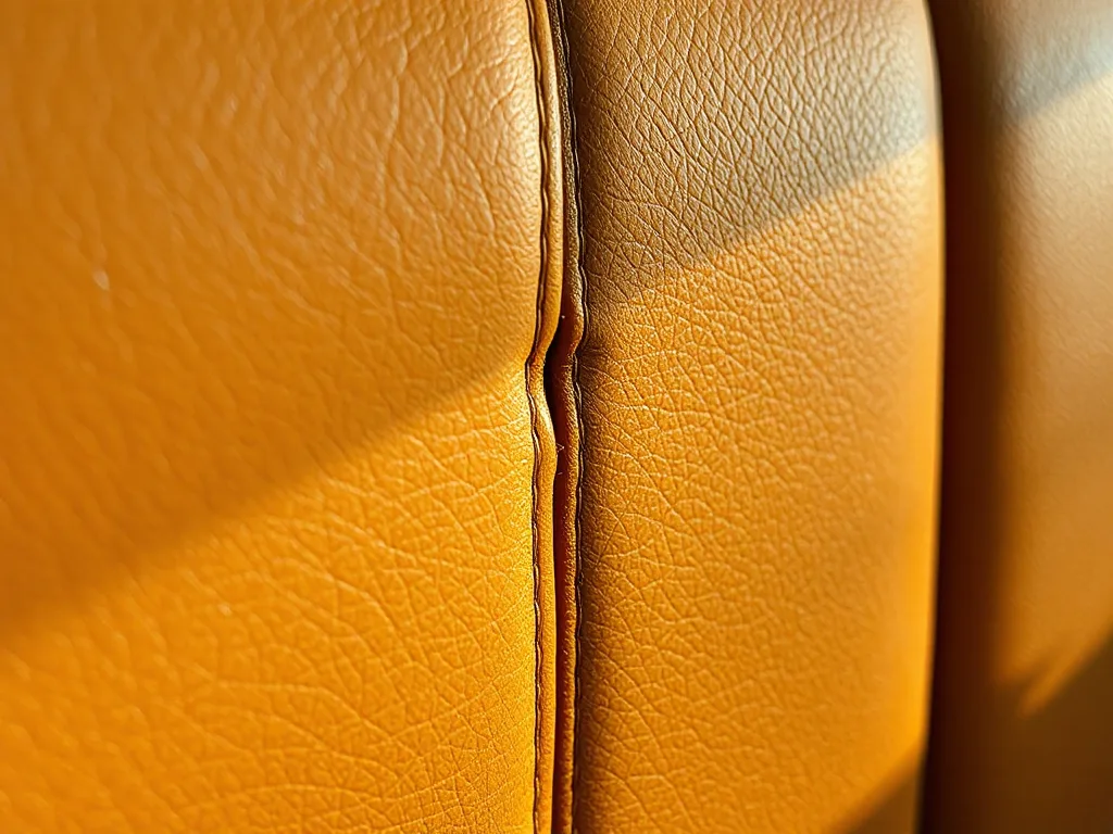 Grit worn into a stitched channel
