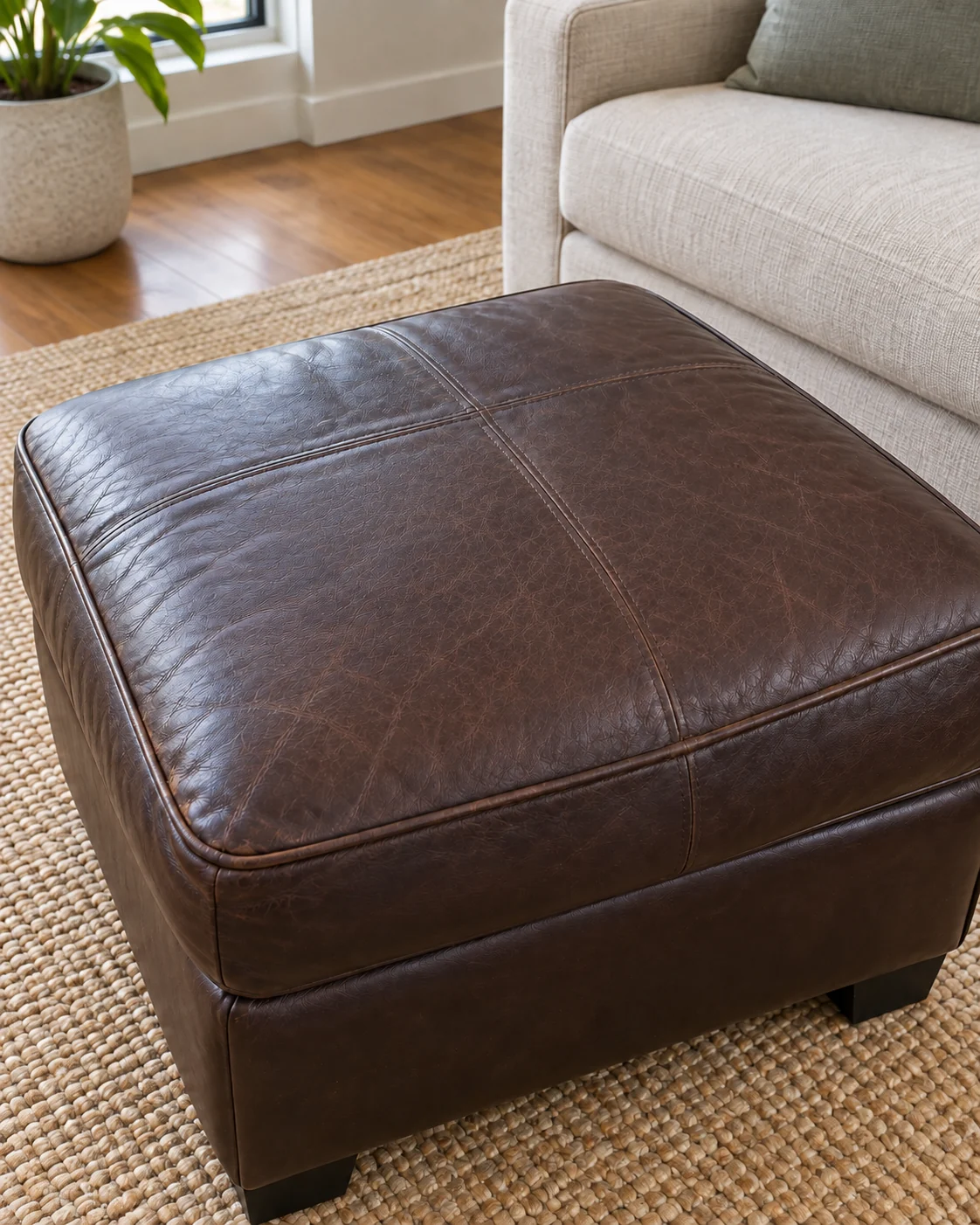 The same ottoman clean and even