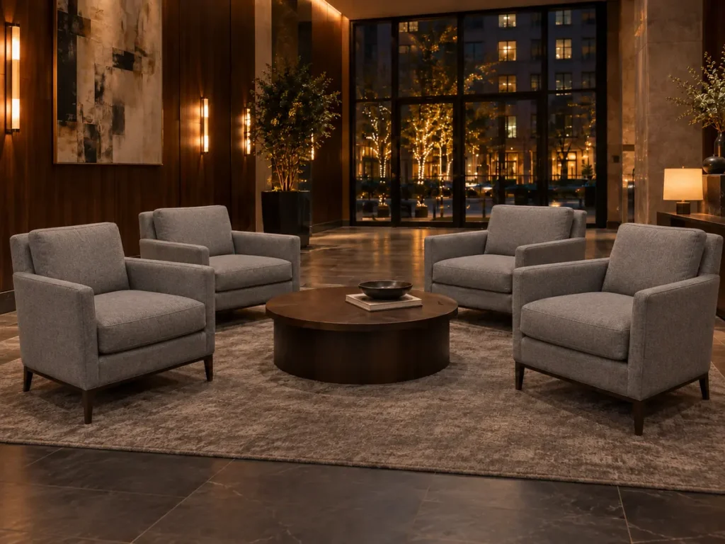 The same chairs after refurbishment