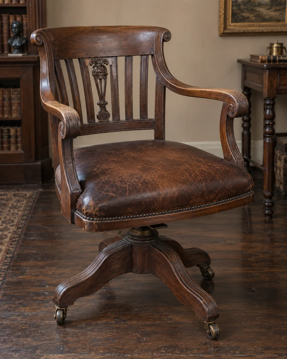 The same desk chair with the seat recolored, after