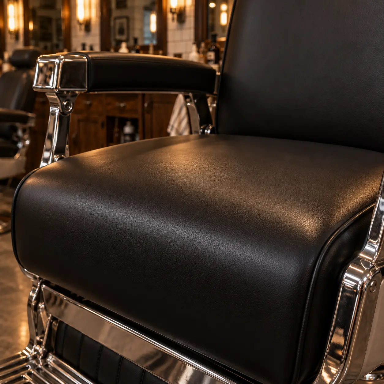 A plain smooth barber seat panel