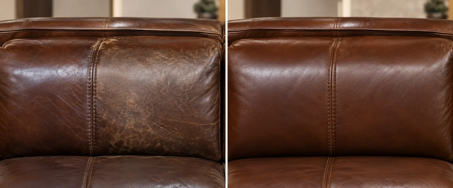 Lounge cushion before and after repair