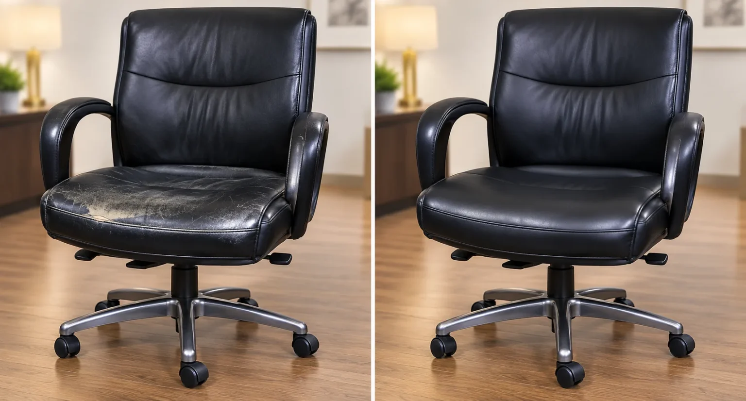 Office chair before and after repair
