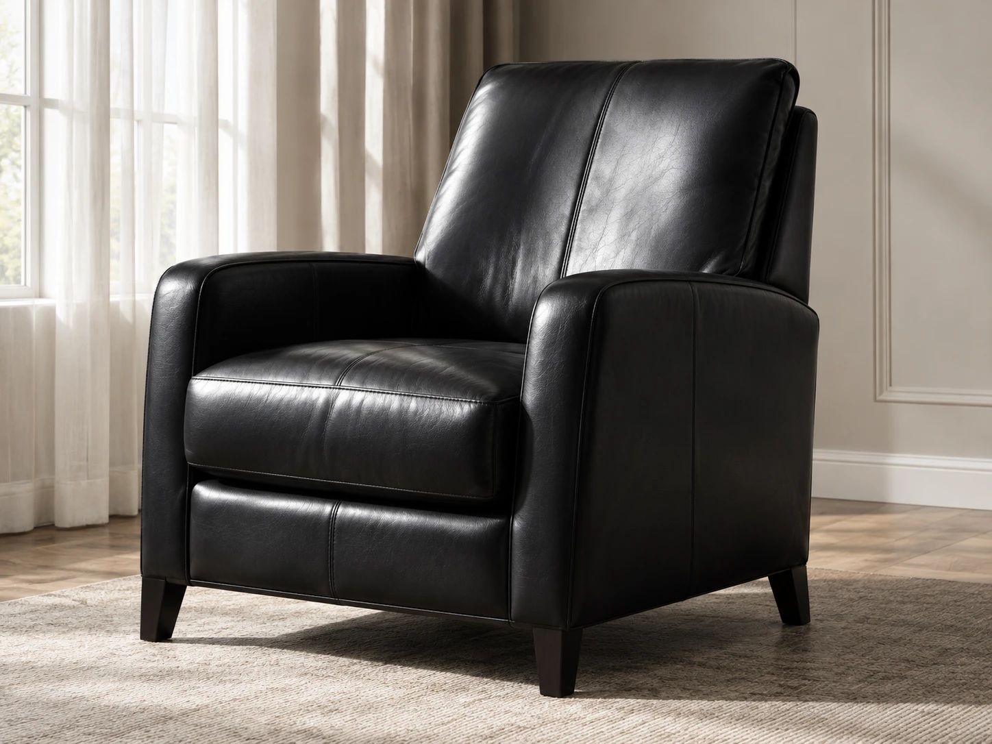 Black leather armchair