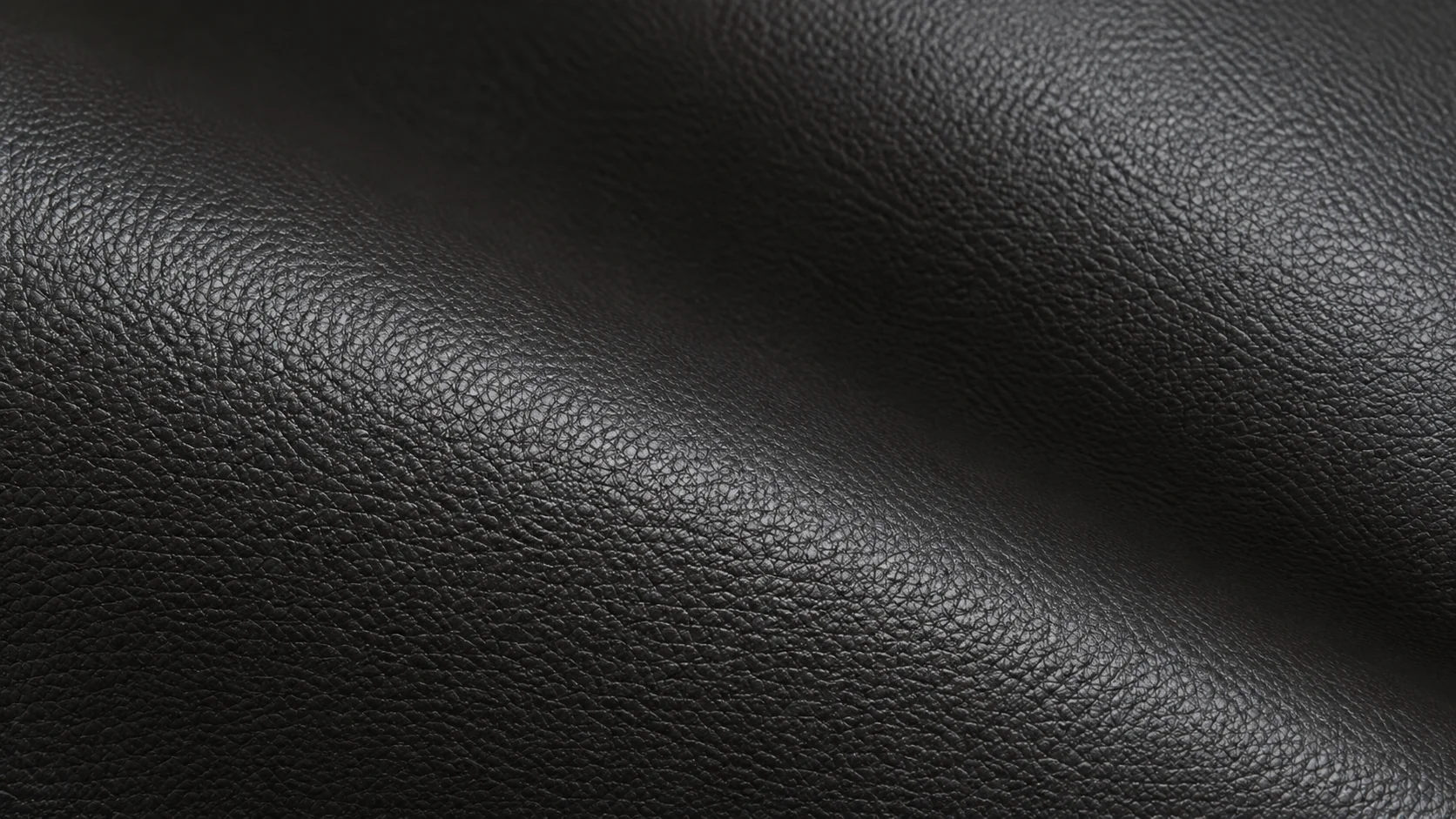 Black hide with a fine even pebbled grain