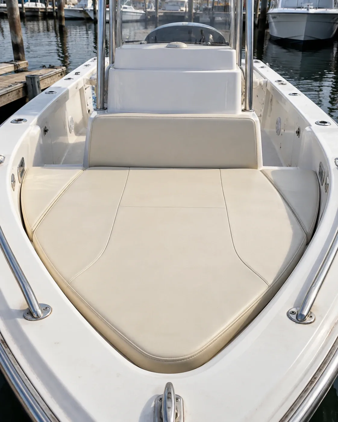 Bow cushions on a boat, cut to its own shape