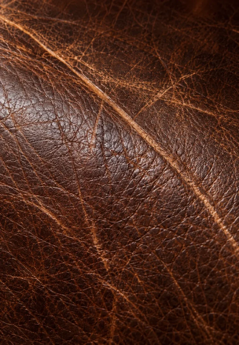 Scratches across a brown leather surface