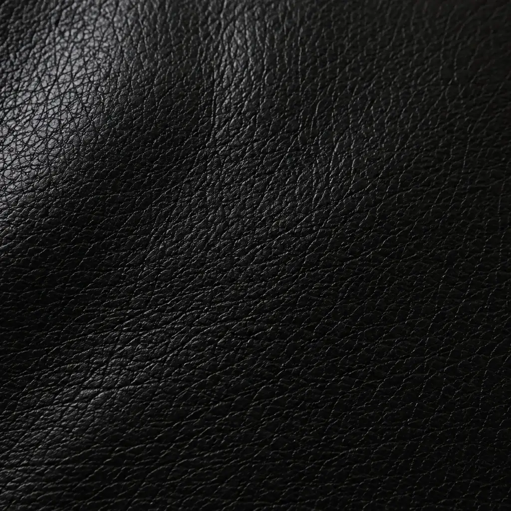 A flat swatch of black leather for a bar stool seat top