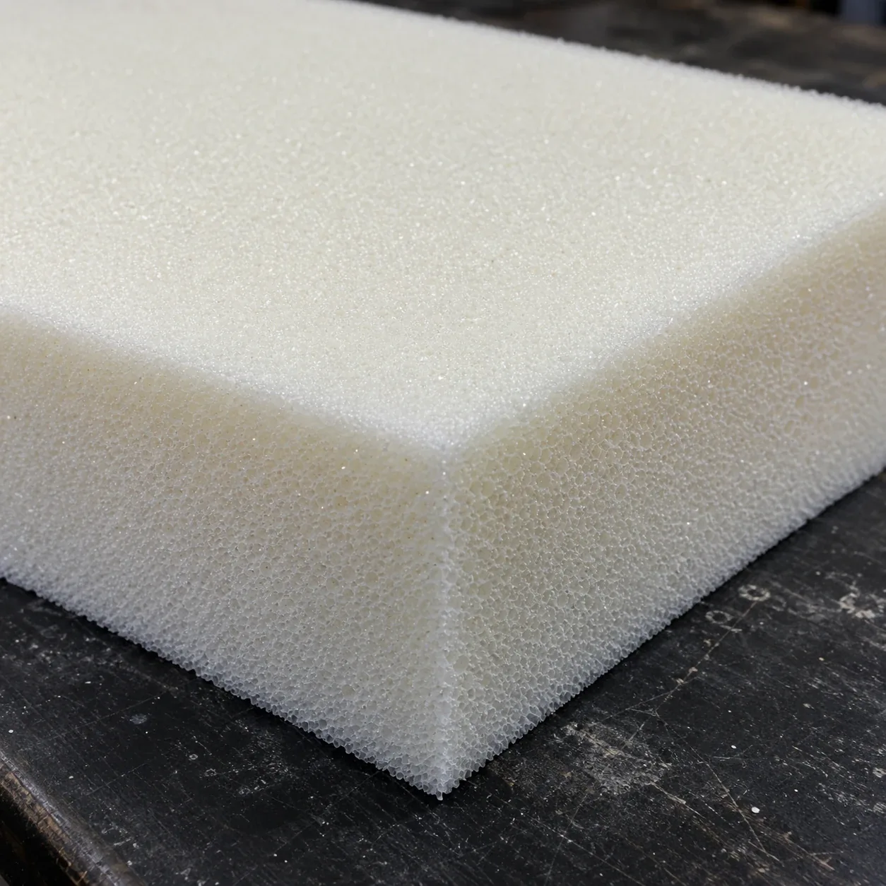 Closed-cell foam used in marine upholstery, close up