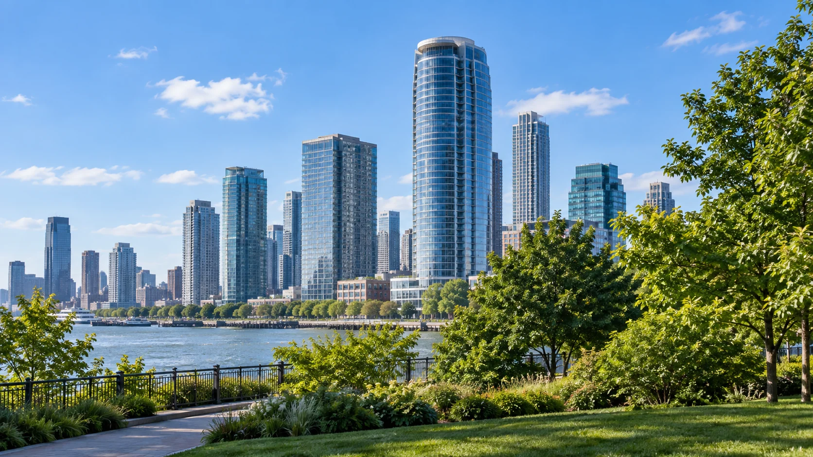 New Jersey waterfront skyline across the Hudson