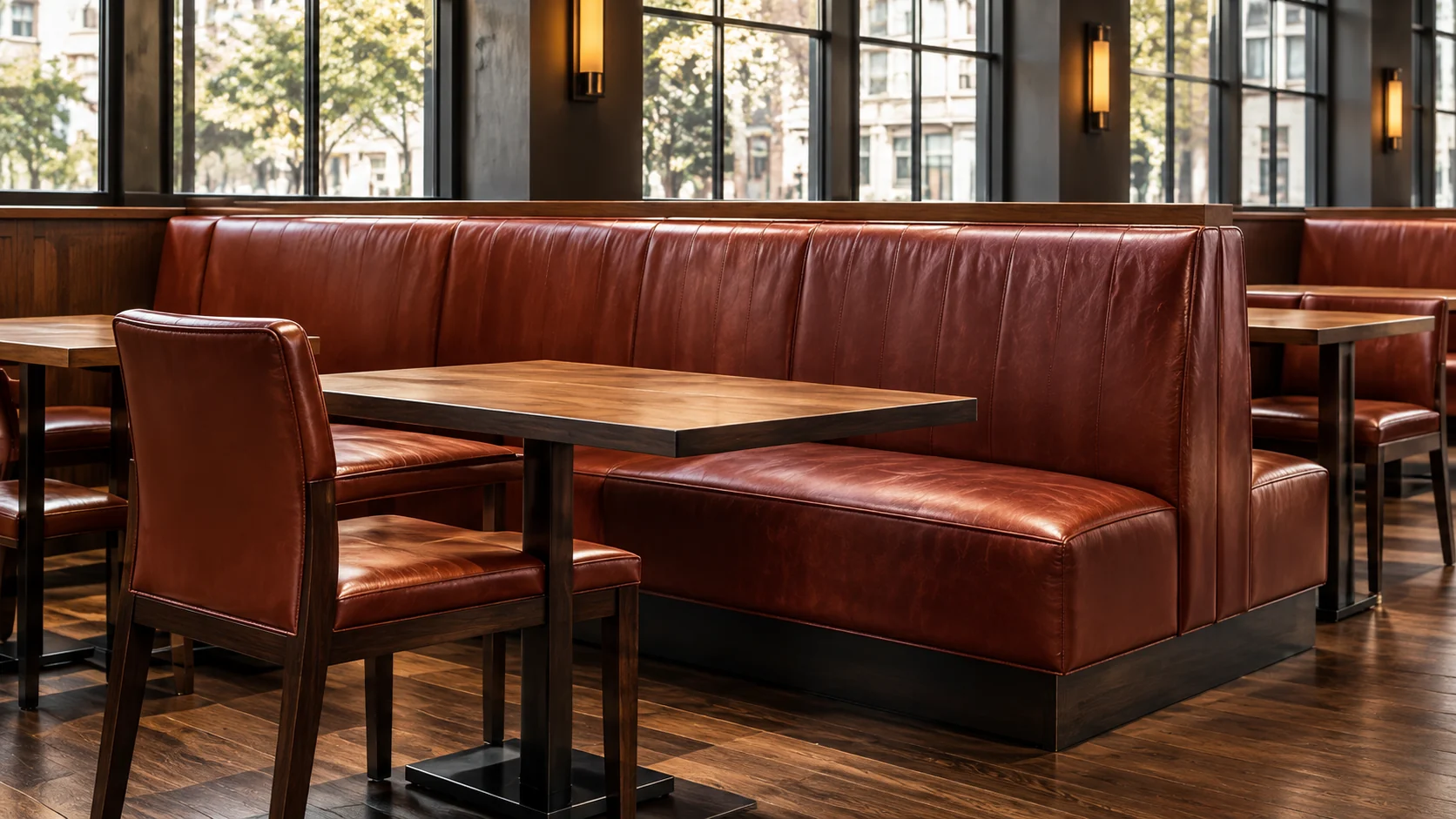 Restaurant banquette seating during a scheduled inspection