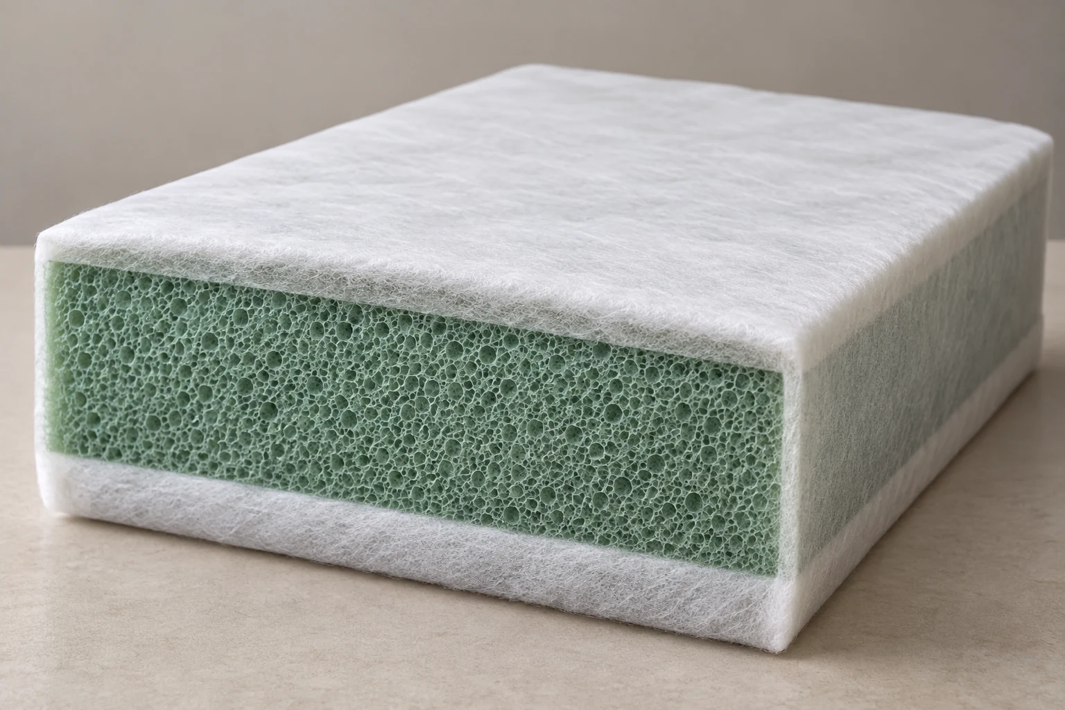 Open-cell outdoor-grade foam core for a couch cushion