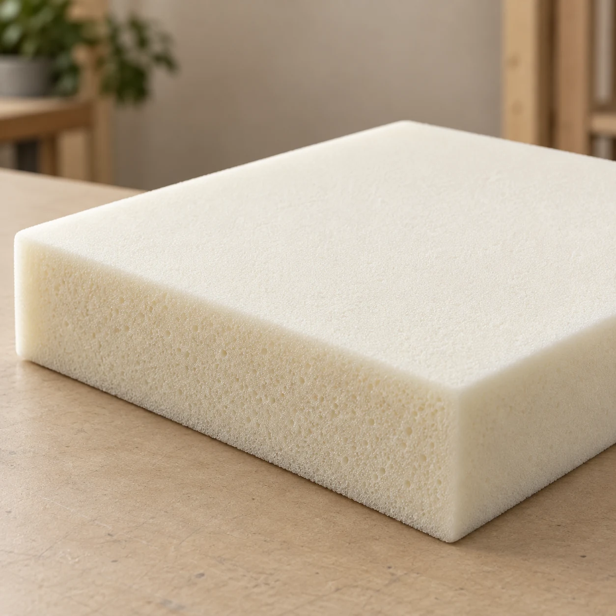 New foam insert cut for a couch cushion