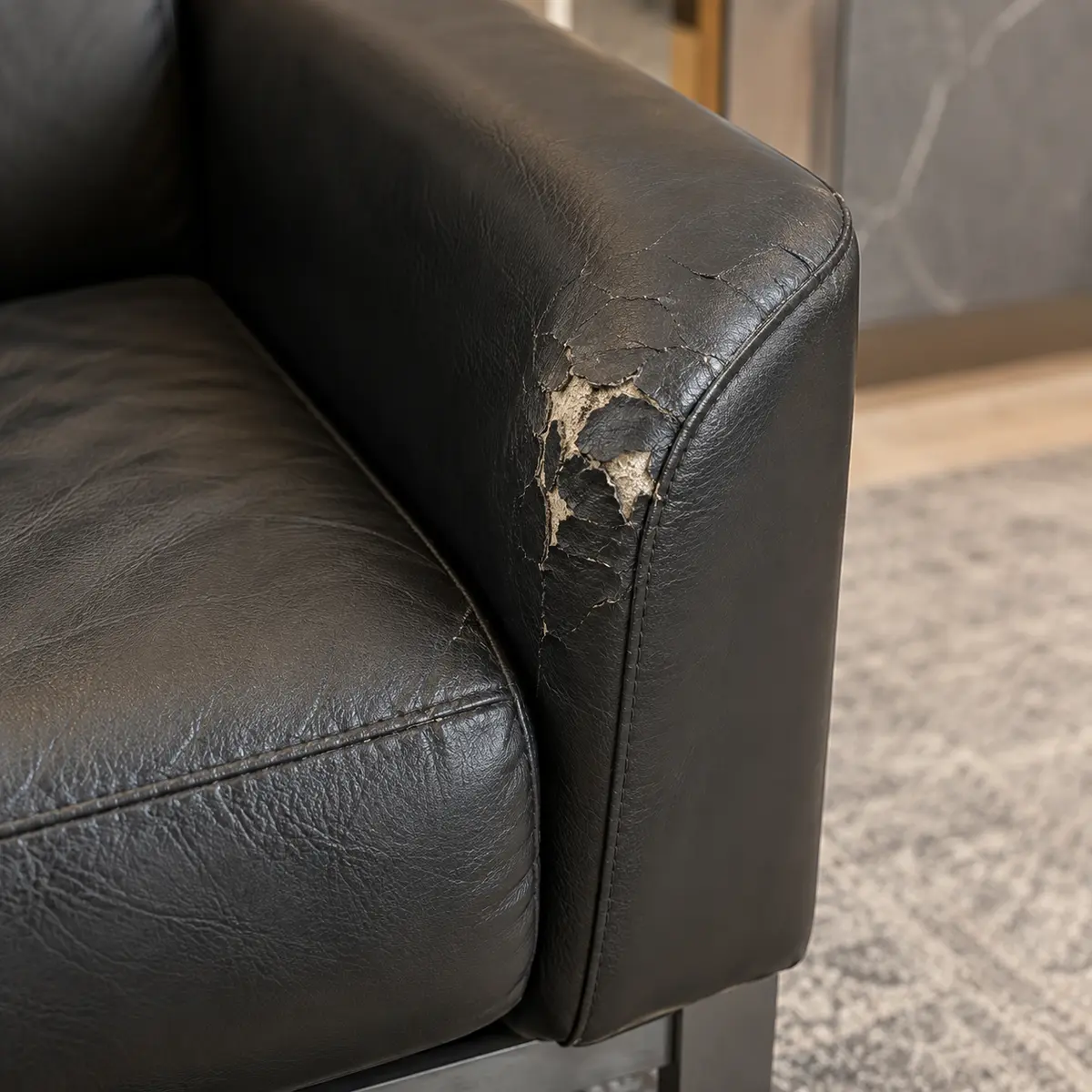 A peeling chair in a managed property