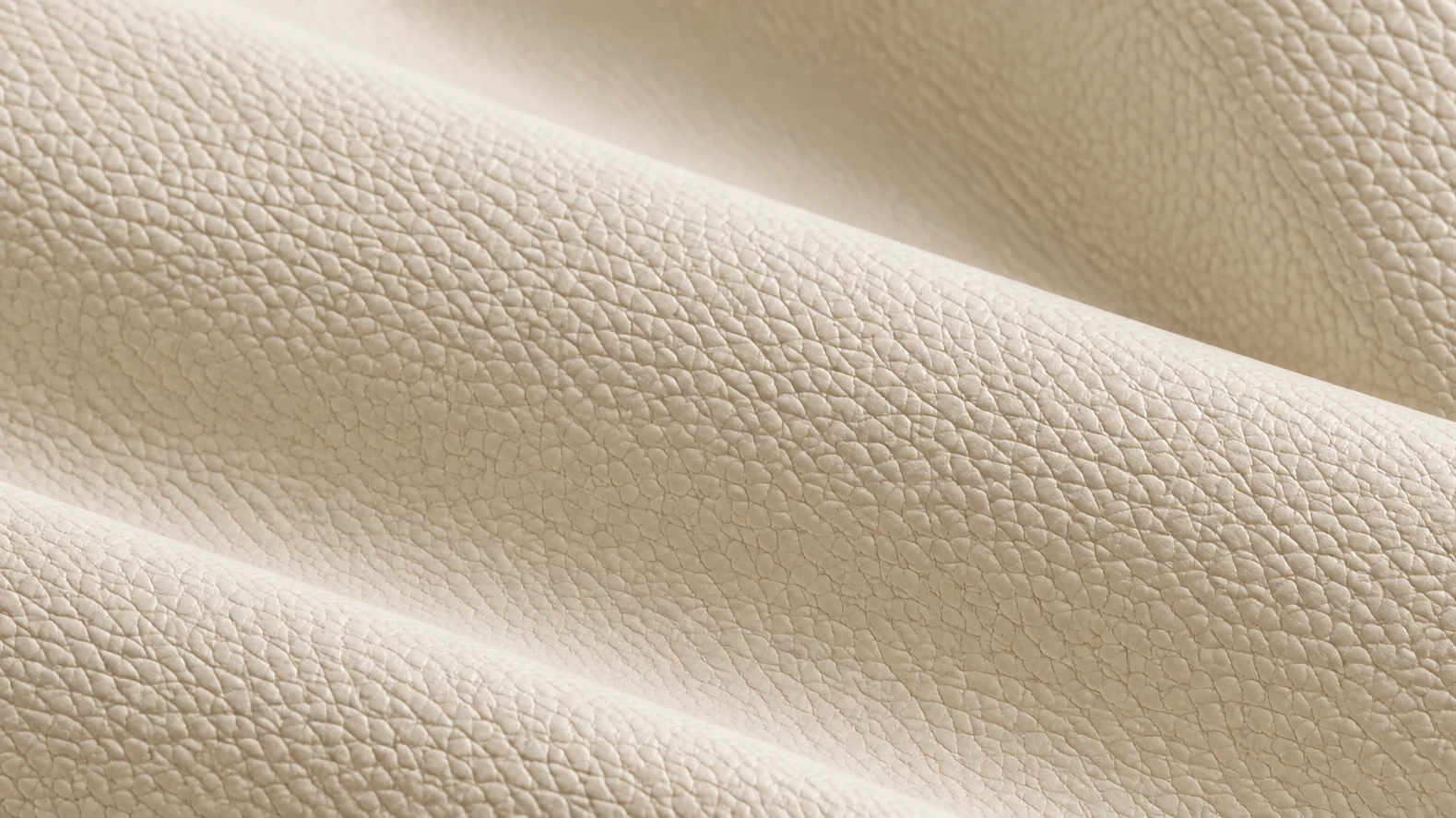Cream hide draped in soft folds