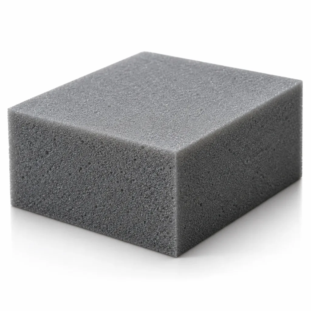 Block of grey high density cushion foam