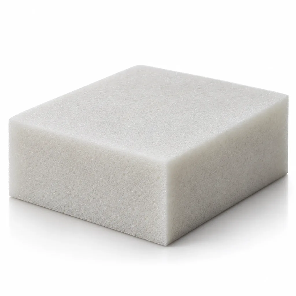Block of off white memory foam