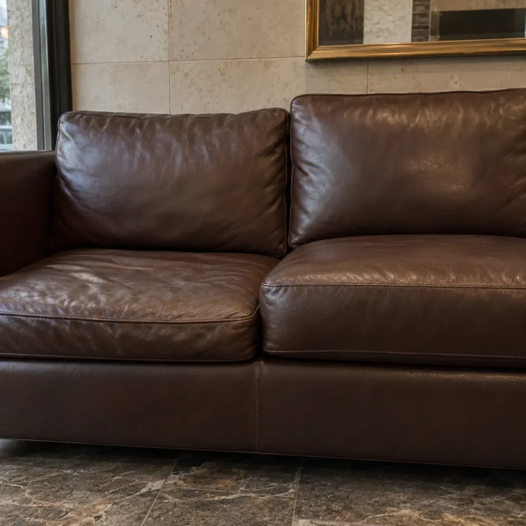 Lobby sofa cushions that have lost their shape