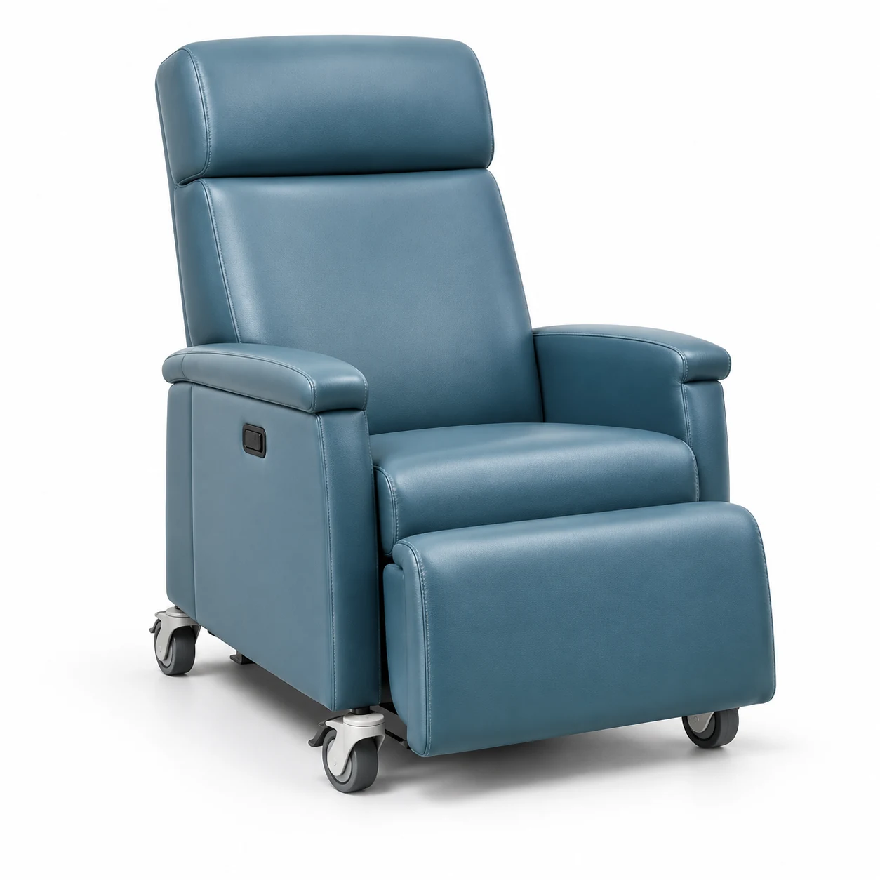 Dialysis and infusion recliner on casters