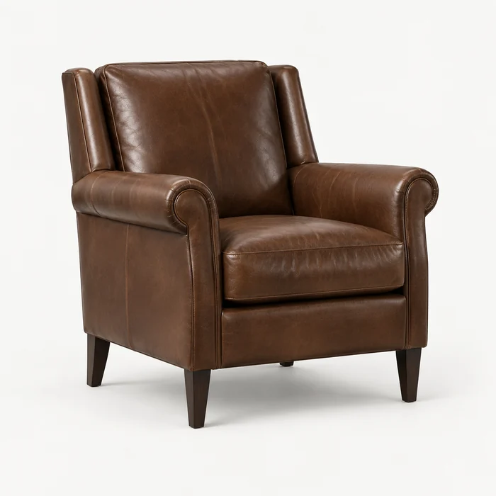 Ethan Allen leather club chair
