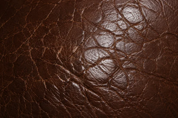 Cracking in the finish of an aged leather cushion