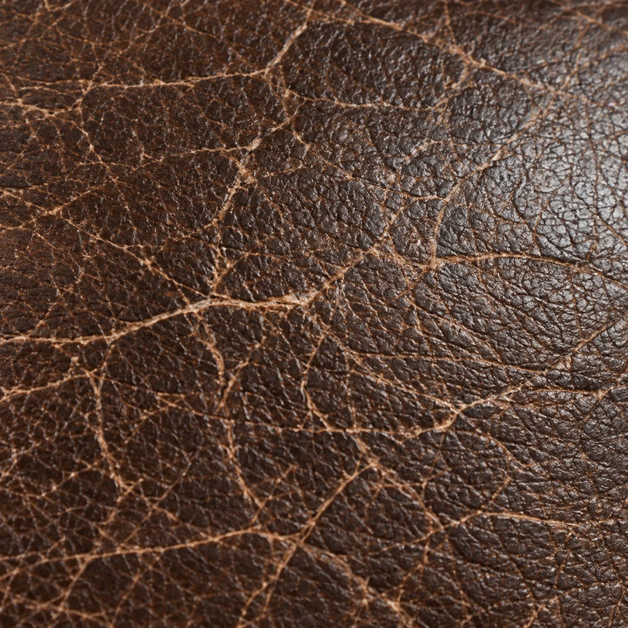 Fine crazing spread across dark antique leather