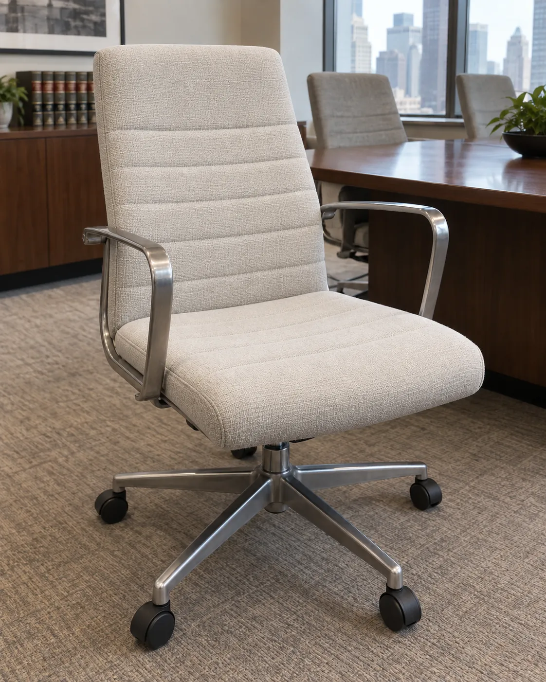 The same chair reupholstered, after