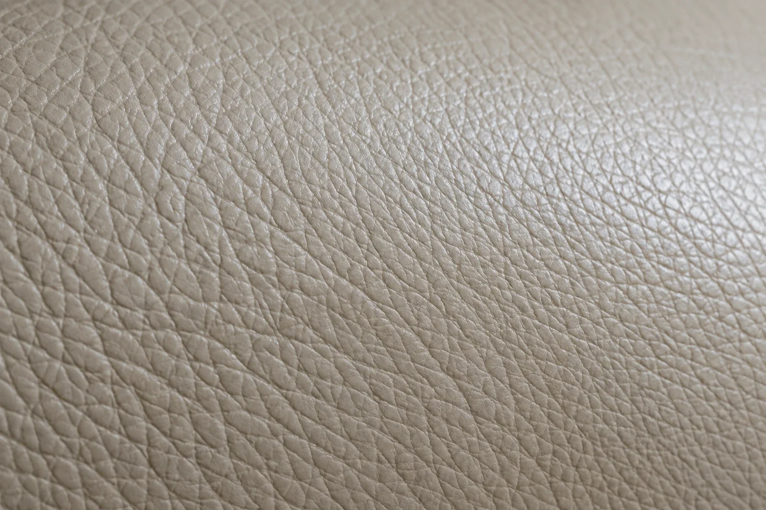 The same beige leather panel after treatment, the ballpoint line gone and the grain unchanged