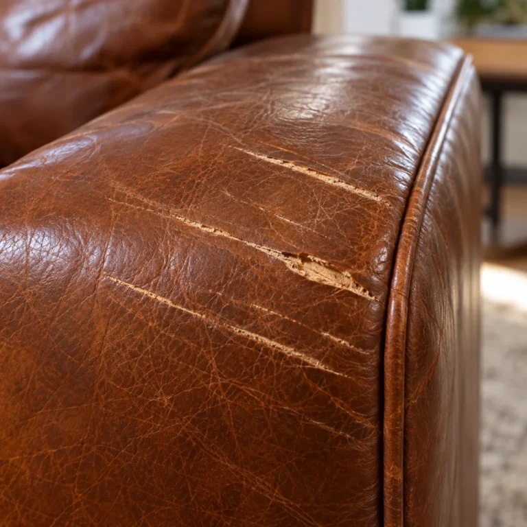Moving day: scratched leather furniture